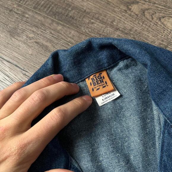 Vintage Retro Blue Denim Big Ben Wrangler Carpenter Coveralls Jumpsuit Jean - Picture 2 of 8